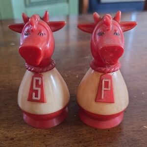 Vintage Red and Cream Cow Salt & Pepper Shakers - Home Accents
